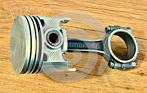 Piston and connecting rod used in six-cylinder engines photo