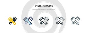 Pistons cross icon in different style vector illustration. two colored and black pistons cross vector icons designed in filled,