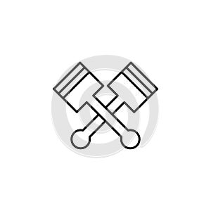 Pistons, cross outline icon. Can be used for web, logo, mobile app, UI, UX
