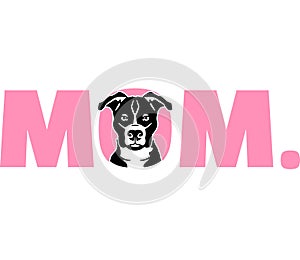 Pit Bull mom in pink