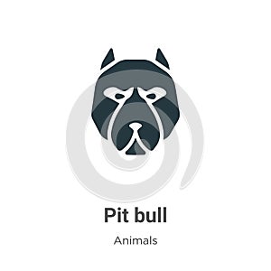 Pit bull vector icon on white background. Flat vector pit bull icon symbol sign from modern animals collection for mobile concept