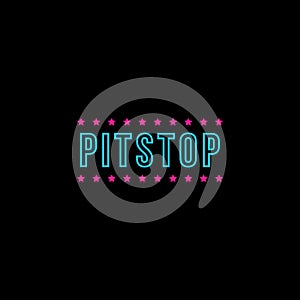 Pit stop wordmark logo icon vector