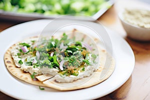 pita bread with baba ganoush and parsley