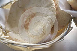Pita bread in a basket