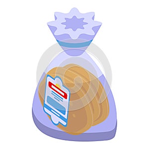 Pita bread package icon, isometric style