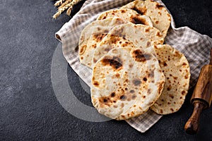 Pita bread, traditional Jewish food photo