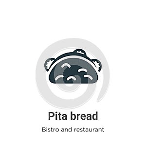Pita bread vector icon on white background. Flat vector pita bread icon symbol sign from modern bistro and restaurant collection
