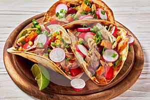 Pitacos, mexican tacos with chicken and veggies