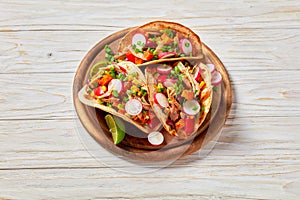 Pitacos, mexican tacos with chicken and veggies