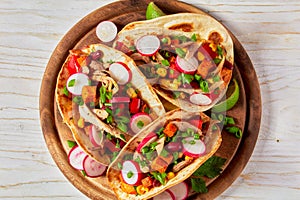 Pitacos, mexican tacos with chicken and veggies