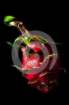 Pitahaya Pitahaya Dragonfruit on a black background close-up