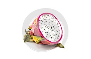 Pitaya or Dragon Fruit isolated against white background with clipping path
