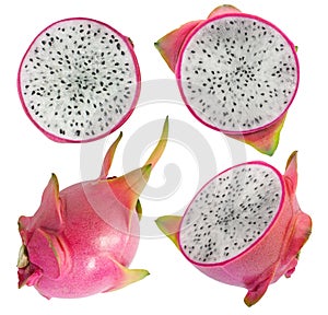 Pitaya or Dragon fruit isolated on white background