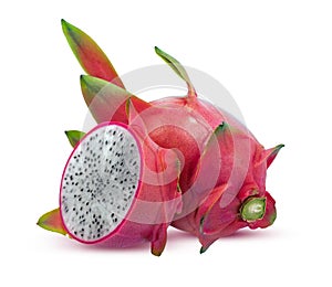 Pitaya or Dragon fruit isolated on white background