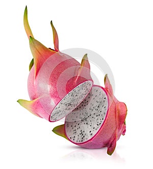 Pitaya or Dragon fruit isolated on white background