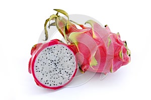 Pitaya, Dragon fruit, isolated on white