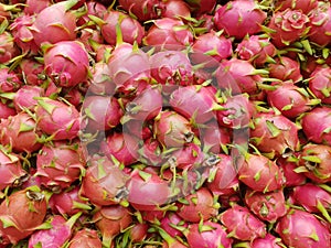 Pitaya or Pitahaya (Dragon fruit) at fruit market