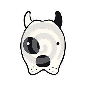 Pitbull cute cartoon dog, puppy illustration