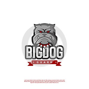 pitbull dog character logo in modern style