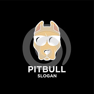 Pitbull dog head logo icon design