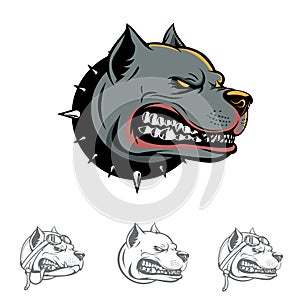 Pitbull Dog head symbol vector illustration