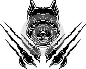 Pitbull Dog Rip Claw  Surface Black Sigil