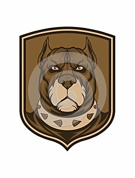 Pitbull Head Vector Illustration Emblem