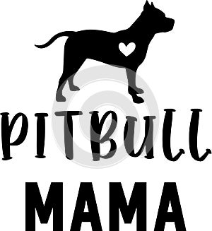 Pitbull mama, bull dog, american pitbull dog, animal, pet, vector illustration file