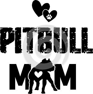Pitbull mom, bull dog, american pitbull dog, animal, pet, vector illustration file