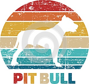 Pitbull vintage retro