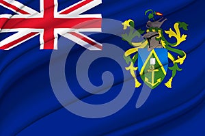 Pitcairn Islands waving flag illustration.