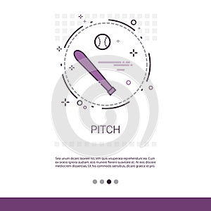 Pitch Bat Sport Game Web Banner With Copy Space