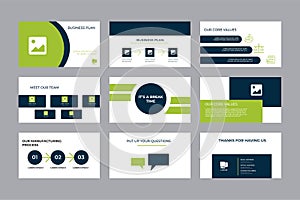 Pitch deck presentation design template. Geometric abstract shapes composition. People paying for purchases with credit