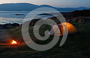 Tent near the beach photo