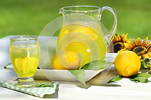 Pitcher of cool lemonade