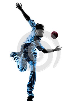 Pitcher Cricket player silhouette photo