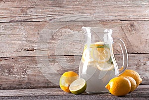 Pitcher of lemonade on the table