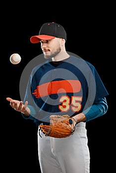 Pitcher playing with a ball