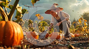 With pitchforks and shovels that are practically bigger than them the Lilliputian farmers work tirelessly to harvest