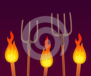 Pitchforks and torches mob