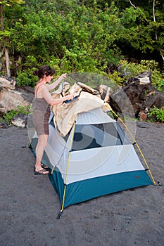 Pitching A Tent-Camping