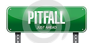 pitfall road sign illustration design