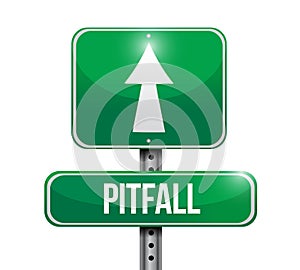 pitfall street sign illustration design photo