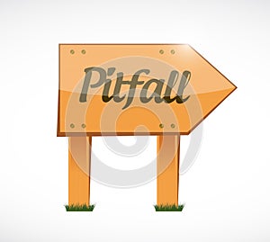 pitfall wood sign illustration design photo