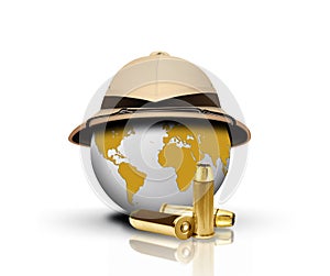 Pith Helmet with bullets and Globe