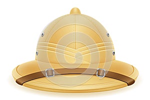 Pith helmet hat for tourism hunting and expeditions vector illustration