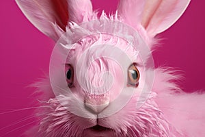 Pitiable Rabbit pink eye mammal. Generate Ai