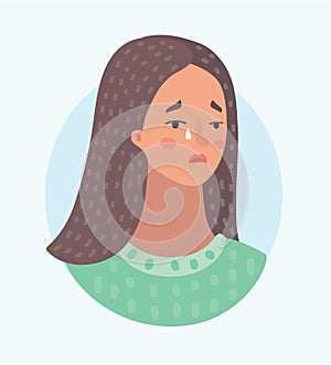 Pitiful Crying Woman Face.