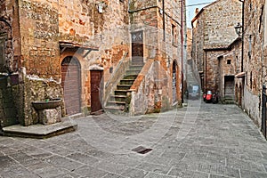Pitigliano, Grosseto, Tuscany, Italy: old alley in the medieval vill