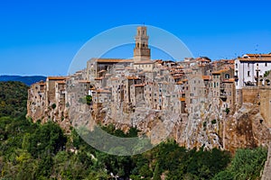 Pitigliano medieval town in Tuscany Italy